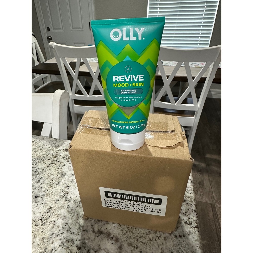 Olly Revive Mood + Skin Body Scrub  6oz Green New Vitamin Infused (Box of 6)